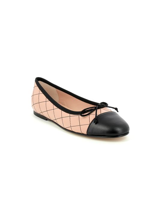 ballerina trapuntata in pelle cipria e nera IL BORGO FIRENZE | G22-1X